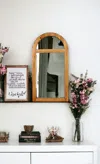 Homezia Brown Arch Accent Mirror