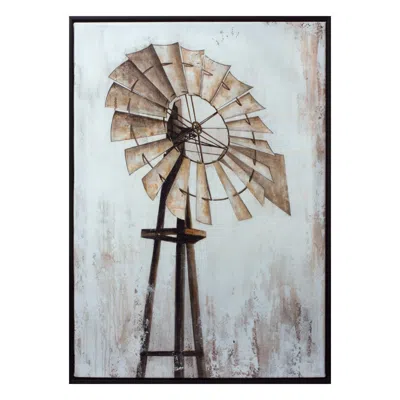 Homezia Brown Fabric Windmill Wall Decor