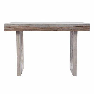 Homezia Brown Faux Marble Writing Desk