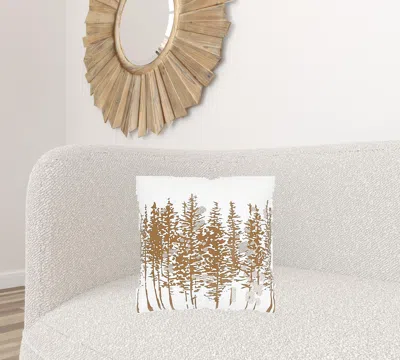 Homezia Brown Ivory Grove Of Trees Down Throw Pillow