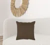 Homezia Brown Solid Color Flange Edge Throw Pillow