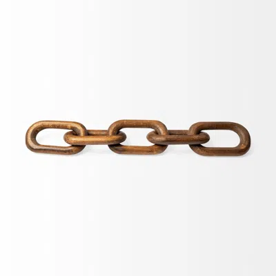 Homezia Brown Wooden Chain Link Decor Piece