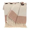 Homezia Brown Woven Cotton Abstract Throw Blanket