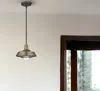 Homezia Brushed Gold Shallow Plate Adjustable Pendant Light