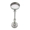 Homezia Brushed Silver Finish Drink Size Accent Table