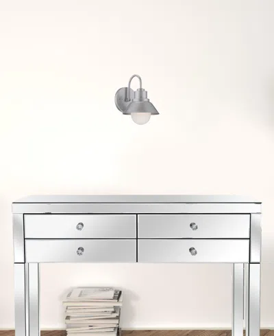 Homezia Brushed Silver Lamp Shade Wall Light In Metallic