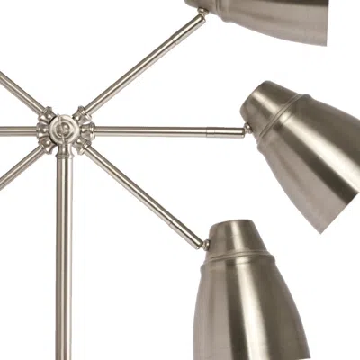 Homezia Brushed Silver Led Adjustable Desk Lamp In Metallic