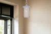 Homezia Brushed Silver Round White Glass Hanging Light