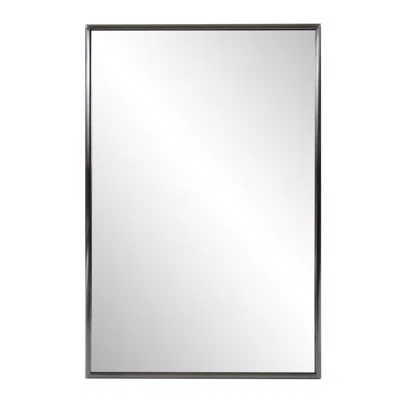 Homezia Brushed Titanium Rectangular Wall Mirror In Gray