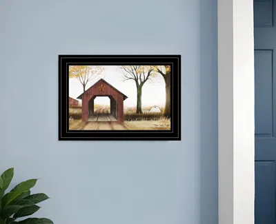 Homezia Bucks County Bridge 3 Black Framed Print Wall Art