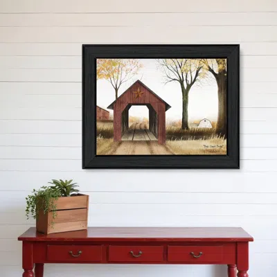 Homezia Bucks County Bridge 4 Black Framed Print Wall Art