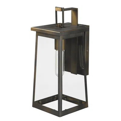 Homezia Burnished Bronze Contempo Elongated Outdoor Wall Light In Black