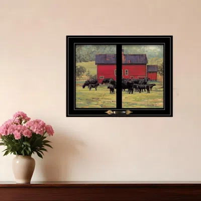Homezia By The Red Barn Herd Of Angus 2 Black Framed Print Wall Art In Multi