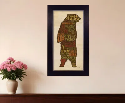 Homezia Cabin Rules 2 Black Framed Print Wall Art