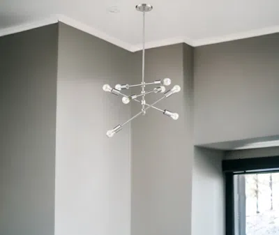 Homezia Calix 8-light Satin Nickel Pendant In Metallic