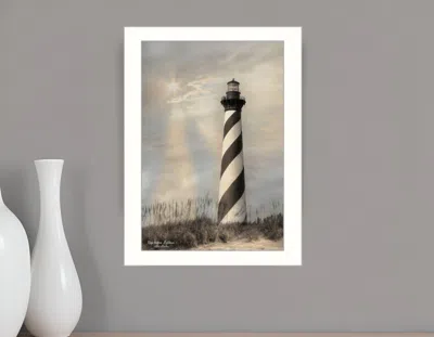 Homezia Cape Hatteras Lighthouse 2 White Framed Print Wall Art