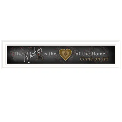 Homezia Chalkboard Kitchen 1 White Framed Print Kitchen Wall Art