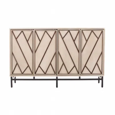 Homezia Champagne Deco Buffet Storage Cabinet