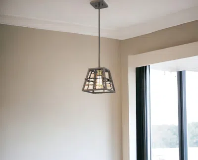 Homezia Charley 1-light Oil-rubbed Bronze Mini-pendant In Gray