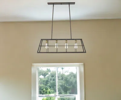 Homezia Charley 4-light Oil-rubbed Bronze Pendant In Brown