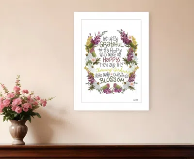 Homezia Charming Garden 2 White Framed Print Wall Art In Purple
