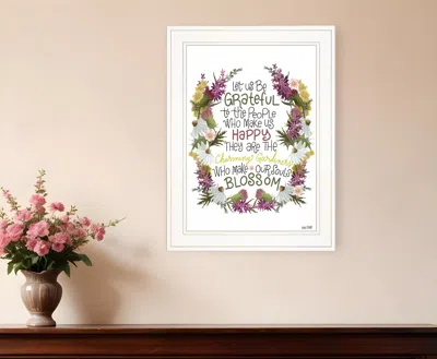 Homezia Charming Garden 3 White Framed Print Wall Art