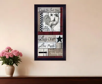 Homezia Cherish The Small Things 2 Black Framed Print Wall Art In Multi