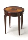 Homezia Cherry With Maple Inlay Round Accent Table