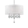 Homezia Chic Silver Ceiling Lamp With Crystal Accents And Silver Shade