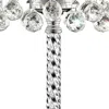 Homezia Chic Silver Tall Table Lamp With Crystal Accents And Silver Shade