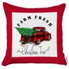 Homezia Christmas Buffalo Check Pick Up Truck Pillow Cover