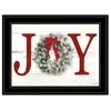 Homezia Christmas Joy 5 Black Framed Print Wall Art