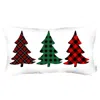 Homezia Christmas Tree Trio Plaid Lumbar Pillow Cover