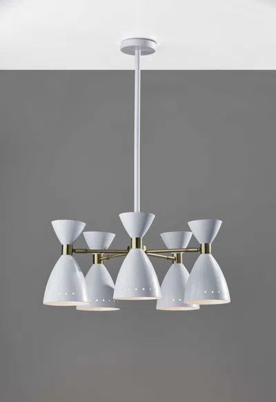 Homezia Cinco Diabolo Adjustable White Metal Pendant In Pattern