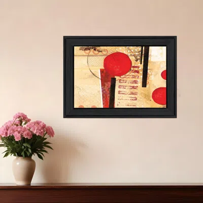 Homezia Circular Abstract 2 Black Framed Print Wall Art In Multi