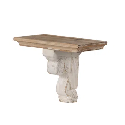 Homezia Classic Corbel Style White Washed Wall Shelf