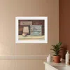 Homezia Clean Towels 2 White Framed Print Bathroom Wall Art