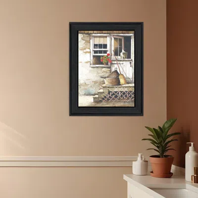 Homezia Cleaning Day Black Framed Print Bathroom Wall Art
