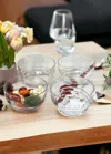 Homezia Clear Four Piece Round Swirl Acrylic Service For Four Bowl Set In Multi
