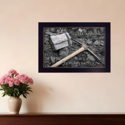Homezia Coal Mining 1 Black Framed Print Wall Art
