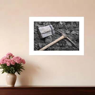 Homezia Coal Mining 2 White Framed Print Wall Art