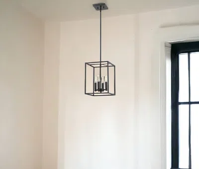Homezia Cobar 4-light Matte Black Pendant In Brown