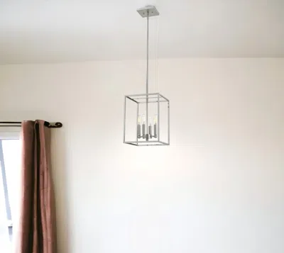 Homezia Cobar 4-light Satin Nickel Pendant In Metallic