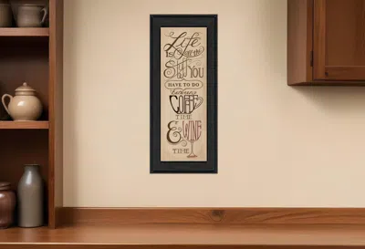 Homezia Coffee And Wine Time Black Framed Print Wall Art