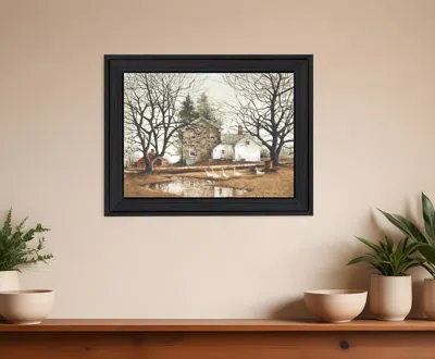 Homezia Cold Swim Black Framed Print Wall Art