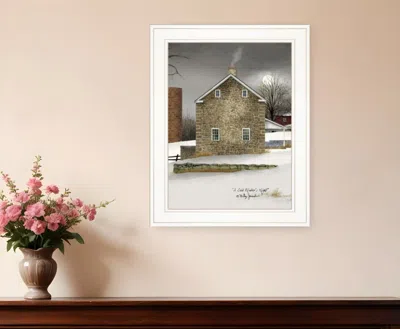 Homezia Cold Winters Night 1 White Framed Print Wall Art