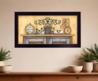 Homezia Come Gather At Our Table 2 Black Framed Print Wall Art