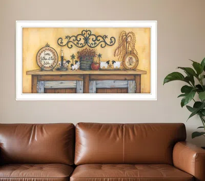 Homezia Come Gather At Our Table 3 White Framed Print Wall Art