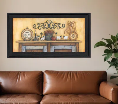 Homezia Come Gather At Our Table 4 Black Framed Print Wall Art