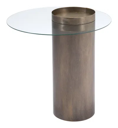 Homezia Contemporary Antique Gold End Table